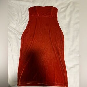 Want my look red orangie velvet dress small